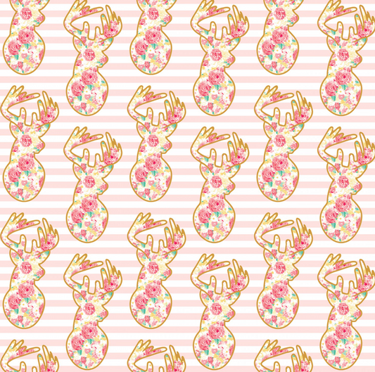Deer in Pink ~ Metallic - Weave & Woven