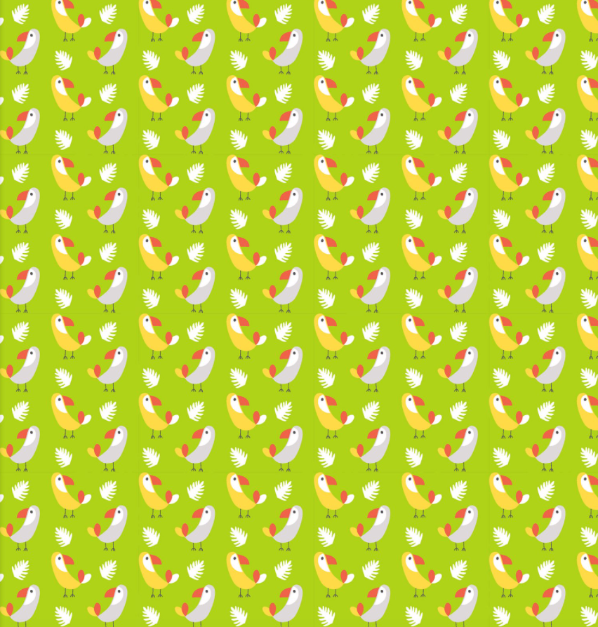Tropical Birds in Lime - Weave & Woven