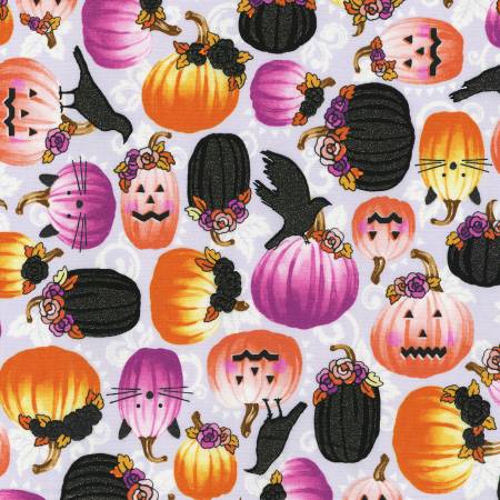 Spooky Halloween Pumpkins | Black Sparkle - Weave & Woven
