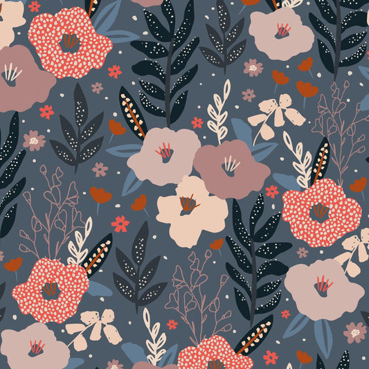 Modern Garden in Prussian Blue - Weave & Woven