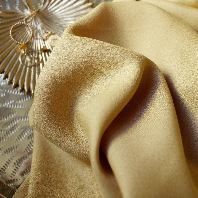 Mustard | Viscose Crepe Fabric - Weave & Woven