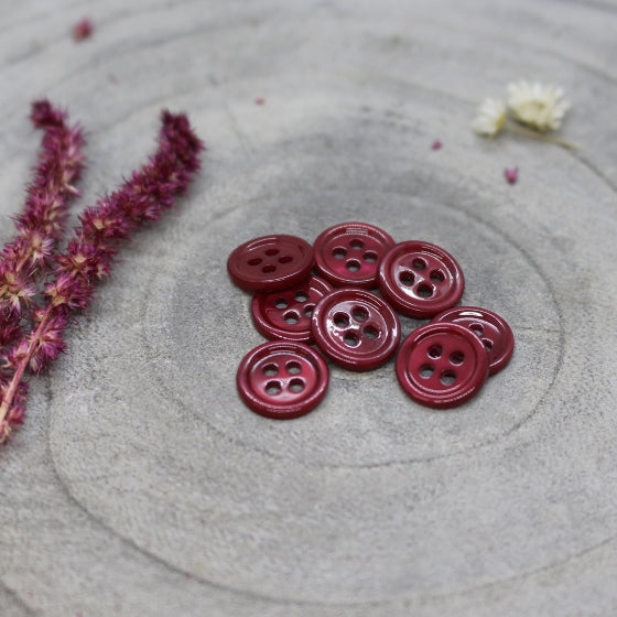 Bliss Buttons in Amarante | 11mm - Weave & Woven