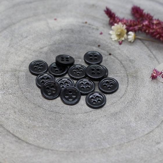 Bliss Buttons in Black | 11mm - Weave & Woven