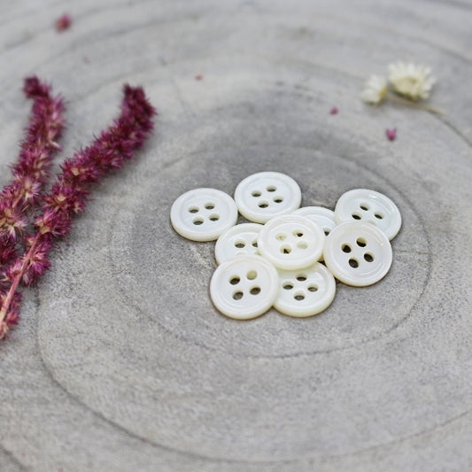 Bliss Buttons in Off White | 11mm - Weave & Woven