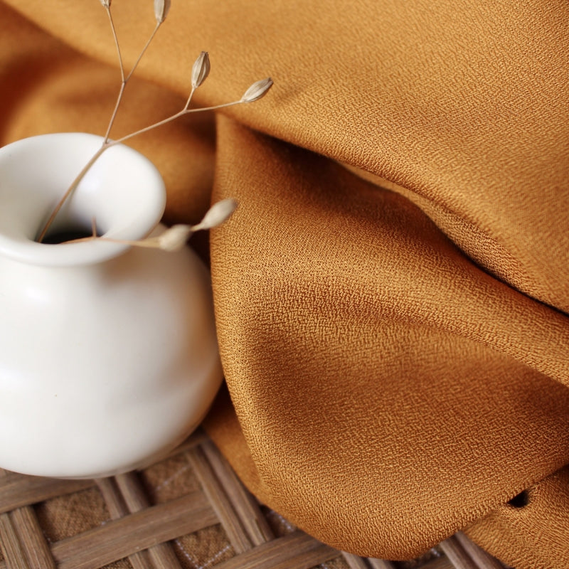 Ochre | Viscose Crepe Fabric - Weave & Woven