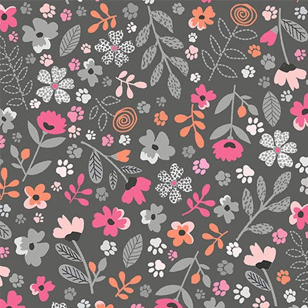 Garden Paws on Grey - Weave & Woven