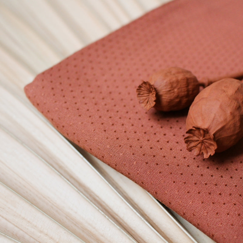 Dobby in Chestnut | Rayon Viscose Fabric - Weave & Woven