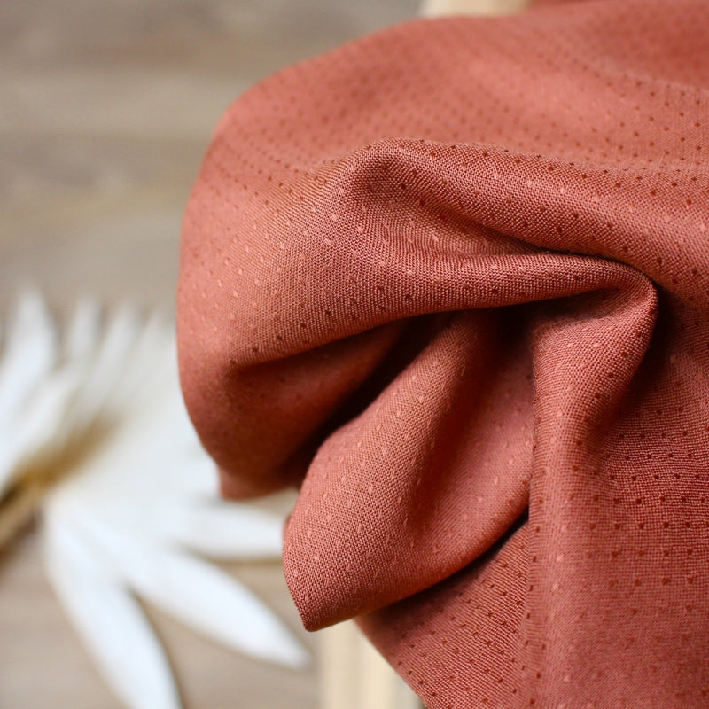 Dobby in Chestnut | Rayon Viscose Fabric - Weave & Woven