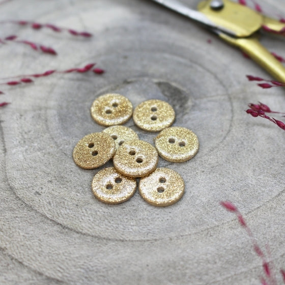 Glitter Buttons in Off White | 12mm - Weave & Woven
