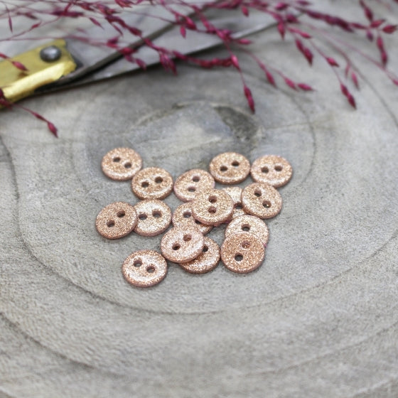 Glitter Buttons in Powder | 9mm - Weave & Woven