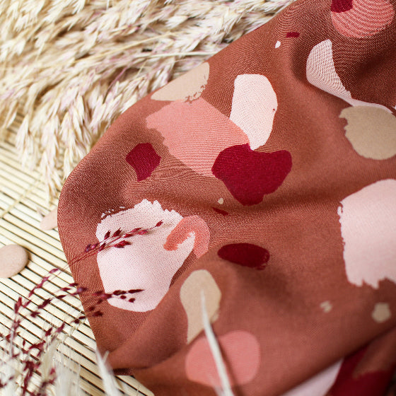 Granito in Chestnut | Rayon Viscose Fabric - Weave & Woven