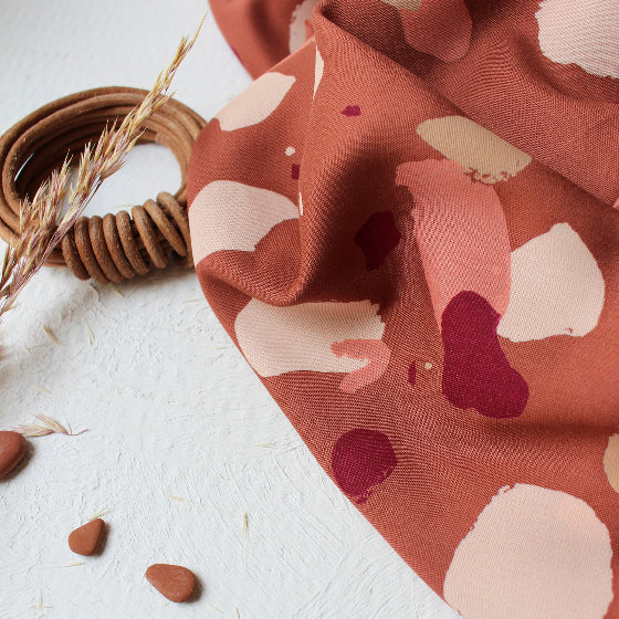 Granito in Chestnut | Rayon Viscose Fabric - Weave & Woven