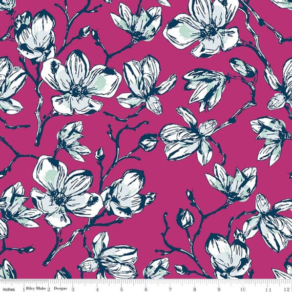 Magnolias in Fuchsia - Weave & Woven