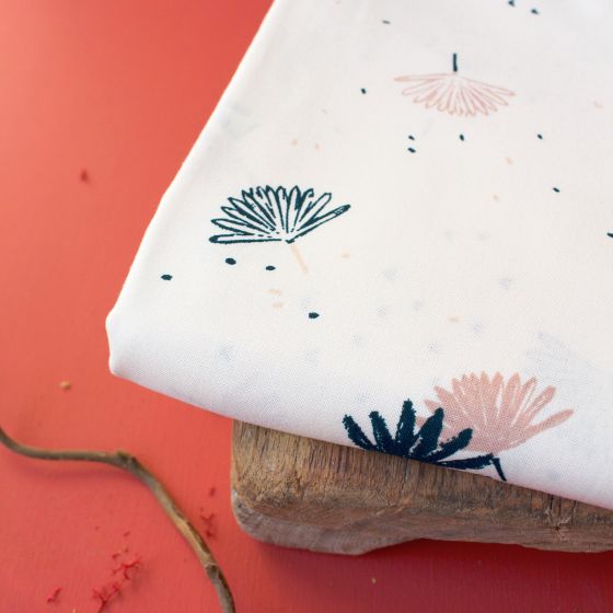 Palmetto in Off White | Rayon Viscose Fabric - Weave & Woven