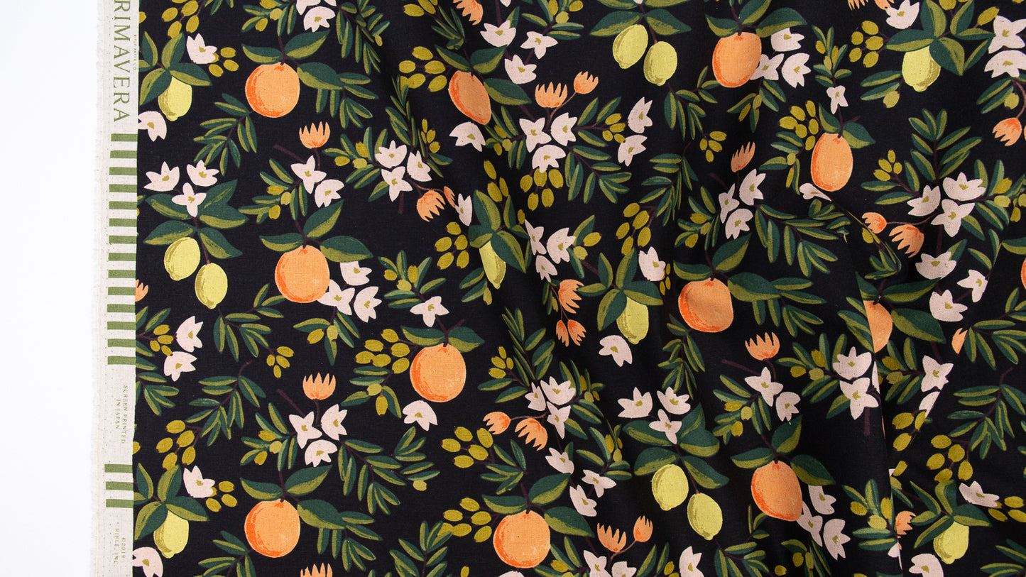 Citrus Floral in Black | Canvas