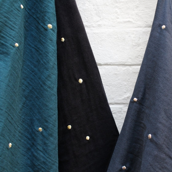 Stardust in Black | Double Gauze - Weave & Woven